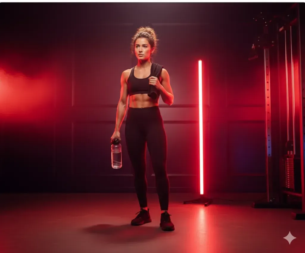 Lampa z czerwonym światłem